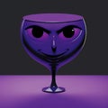 Surreal Purple Goblet: Unique Character Design With Humorous Caricature Royalty Free Stock Photo