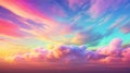 Surreal Rainbow Clouds at Sunset Royalty Free Stock Photo