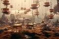 Surreal realm of a postapocalyptic tea party