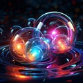 surreal recursive orbs floating in a miasma of quantum plasma of impossible colors and sparkles , generated by AI Royalty Free Stock Photo