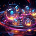 surreal recursive orbs floating in a miasma of quantum plasma of impossible colors and sparkles , generated by AI Royalty Free Stock Photo