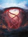 A surreal representation of an intricate DNA double helix A mesmerizing visualization of DNA emphasizing beauty complexity