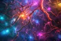 Surreal representation of neurons resembling tree roots with glowing synapses and neuroplasticity