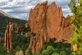 Sand Stone Pinnacles rising up in a pine and cedar forest Royalty Free Stock Photo