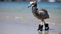 Surreal Schlieren Photography Of A Heron In Boots On A Saudi Arabian Beach Royalty Free Stock Photo