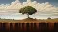 Surreal Soil: A Realistic Painting Of Deconstructed Landscapes