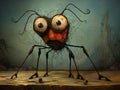 Surreal spider abstract art brut animal character Royalty Free Stock Photo