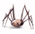 Surreal spider smiling. Digital illustration. Create character