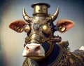 Surreal Steampunk Cow, Retro Technology