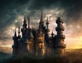 Surreal Steampunk Evil Halloween Castle