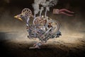 Surreal Steampunk Industrial Technology Machine