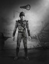 Surreal Steampunk Vintage Soldier Portrait Royalty Free Stock Photo