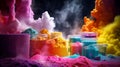 Vibrant Smoke And Colorful Powder: A Candycore Still Life
