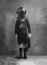 Surreal Vintage Child Portrait, Diving Helmet Royalty Free Stock Photo