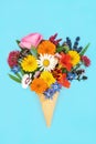 Surreal Summer Flower Ice Cream Cone Abstract Art