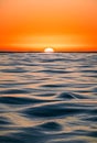 Surreal sunset on an ocean horizon