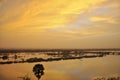 Surreal sunset over river Niger