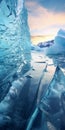 Surreal Sunset: Realistic Water Edda Iceberg In The North Pole