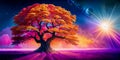 A Whimsical and Imaginative Dreamscape of Enchanted Tree Royalty Free Stock Photo