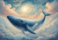 Surreal Swimming Whale