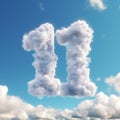 Surreal Symbolism: 3d Clouds Shaping The Number Seventeen