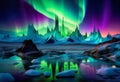 A Surreal Symphony of Alien Spires and Aurora Dreams