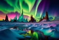 A Surreal Symphony of Alien Spires and Aurora Dreams