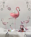 Wonderland pink flamingo tea party