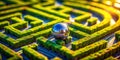 A Surreal TiltShift Miniature Maze An Enchanting 3D Render of a Tiny Spheres Adventure Through Intricate Pathways
