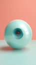 Surreal Turquoise Eyeball Object on Light Backdrop - Modern Art Design Royalty Free Stock Photo