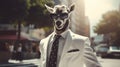 Surreal Urban Goat: A Cryptid Academia Fashion Icon Royalty Free Stock Photo