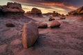 Surreal Utah Landscape with amazing rocks at sunset