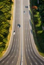Surreal vertical panorama of I80 highway in New Jersey Royalty Free Stock Photo
