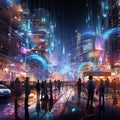 Surreal Vibrant Futuristic Cityscape with Blending Everyday Objects and Innovative Technologies