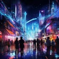 Surreal Vibrant Futuristic Cityscape with Blending Everyday Objects and Innovative Technologies