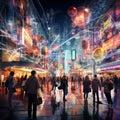 Surreal Vibrant Futuristic Cityscape with Blending Everyday Objects and Innovative Technologies