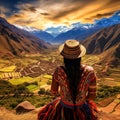 Surreal and vibrant image of the enchanting Sacred Valley and the majestic mountains surrounding Cusco