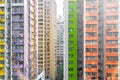 Vibrant and Colourful Dense Buildings in Kowloon, Hong Kong Royalty Free Stock Photo