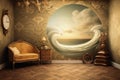 Surreal vintage background created with generative AI technology