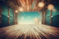 Surreal vintage wood beautiful landscape background generative AI