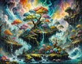 Surreal Visual Representation of the Tree of Life in Full Color