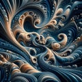 Surreal wave pattern with distorted and surreal forms, photore