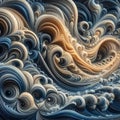 Surreal wave pattern with distorted and surreal forms, photore