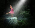 Surreal Young Girl, Nature, Spiritual Rebirth, Dance Royalty Free Stock Photo