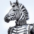 Surreal Zebra Head On Military Uniform: Photographic Portrait In Carnivalesque Style