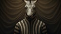 Surreal Zebra Illustration: Black And Grey Stripes Draped Over A Zebra