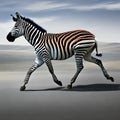 A surreal zebra with a unicorn horn, galloping through a vibrant savannah in a dreamlike world2, Generative AI