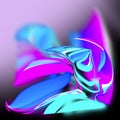 turquoise and purple abstract, illustration, multi-colored, three-dimensional, shapes, gradient, background, fantasy