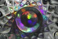 Surrealism, rainbow eye. Blurred abstract background. Purple, gr Royalty Free Stock Photo