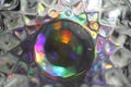 Surrealism, rainbow eye. Blurred abstract background. Purple, gr Royalty Free Stock Photo